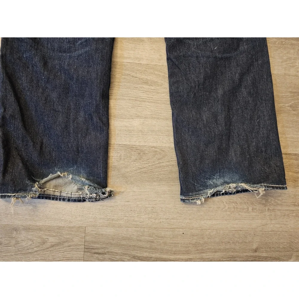 True Religion Jeans 34x30 Rainbow Ricky Size 34 Distressed Denim Made in USA Y2K